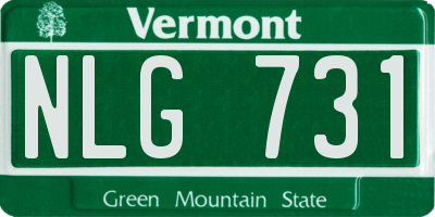VT license plate NLG731