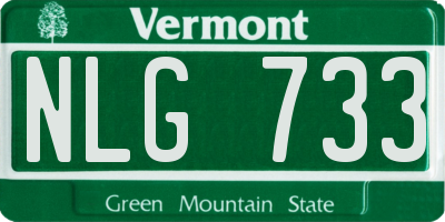 VT license plate NLG733