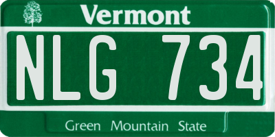 VT license plate NLG734