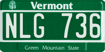 VT license plate NLG736