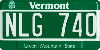 VT license plate NLG740