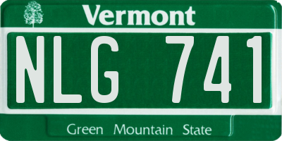 VT license plate NLG741
