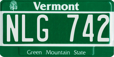 VT license plate NLG742