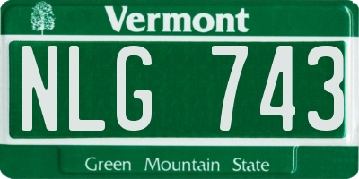 VT license plate NLG743