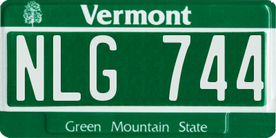 VT license plate NLG744