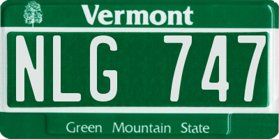 VT license plate NLG747