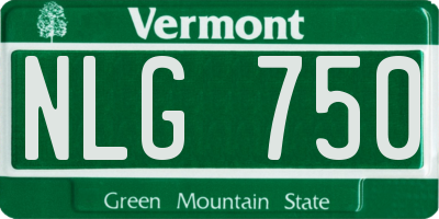 VT license plate NLG750