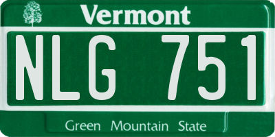 VT license plate NLG751