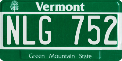 VT license plate NLG752