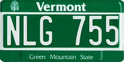 VT license plate NLG755