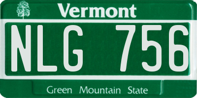 VT license plate NLG756