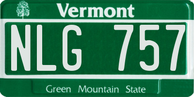 VT license plate NLG757