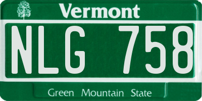 VT license plate NLG758