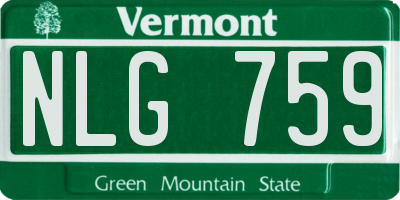 VT license plate NLG759