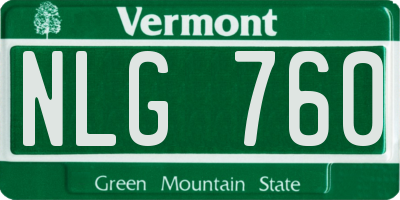 VT license plate NLG760