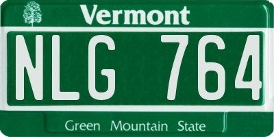 VT license plate NLG764