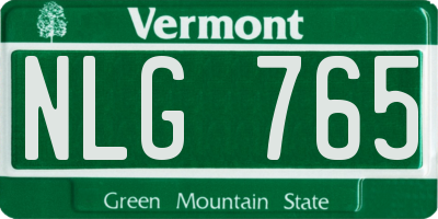 VT license plate NLG765