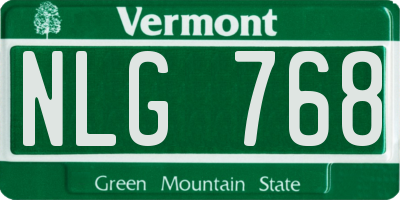 VT license plate NLG768