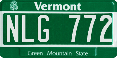 VT license plate NLG772