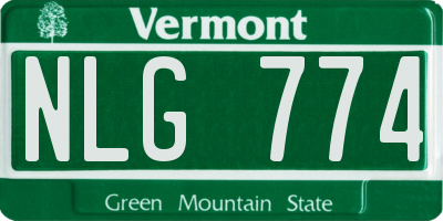 VT license plate NLG774