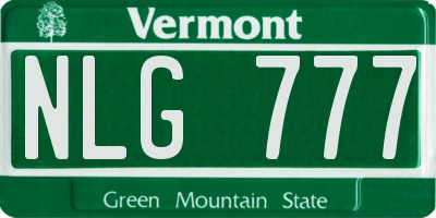 VT license plate NLG777
