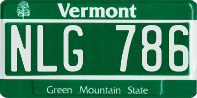 VT license plate NLG786