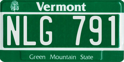 VT license plate NLG791