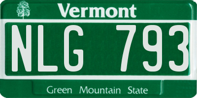 VT license plate NLG793