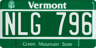 VT license plate NLG796