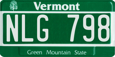 VT license plate NLG798