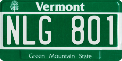 VT license plate NLG801