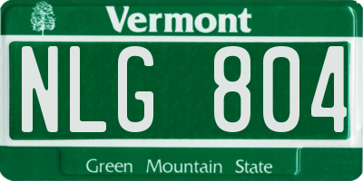 VT license plate NLG804