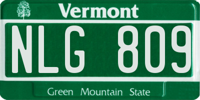 VT license plate NLG809