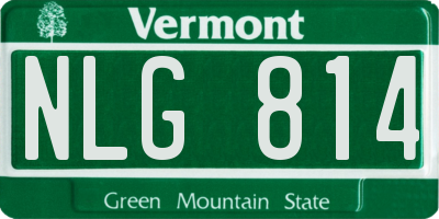 VT license plate NLG814