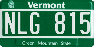 VT license plate NLG815