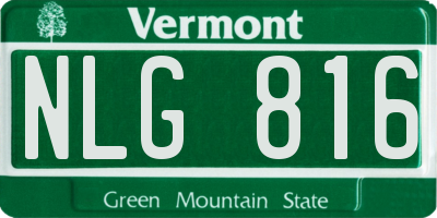 VT license plate NLG816