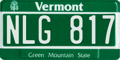VT license plate NLG817