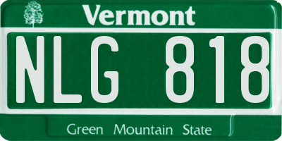 VT license plate NLG818