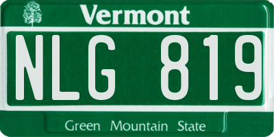 VT license plate NLG819