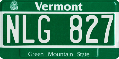 VT license plate NLG827