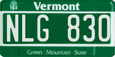 VT license plate NLG830