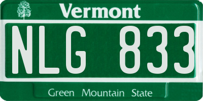 VT license plate NLG833