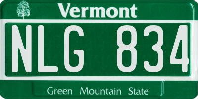 VT license plate NLG834