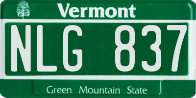 VT license plate NLG837
