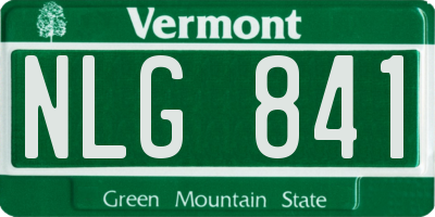 VT license plate NLG841
