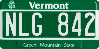 VT license plate NLG842