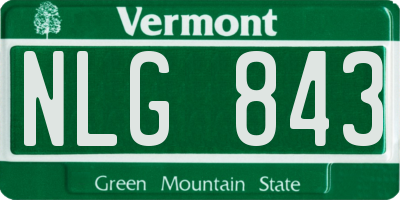 VT license plate NLG843
