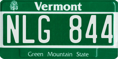 VT license plate NLG844