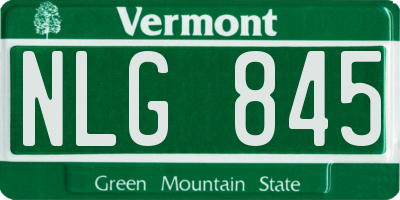 VT license plate NLG845