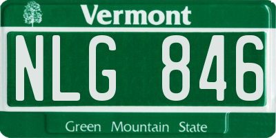 VT license plate NLG846